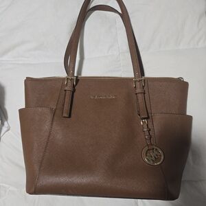 Michael Kors Brown Leather Tote Bag